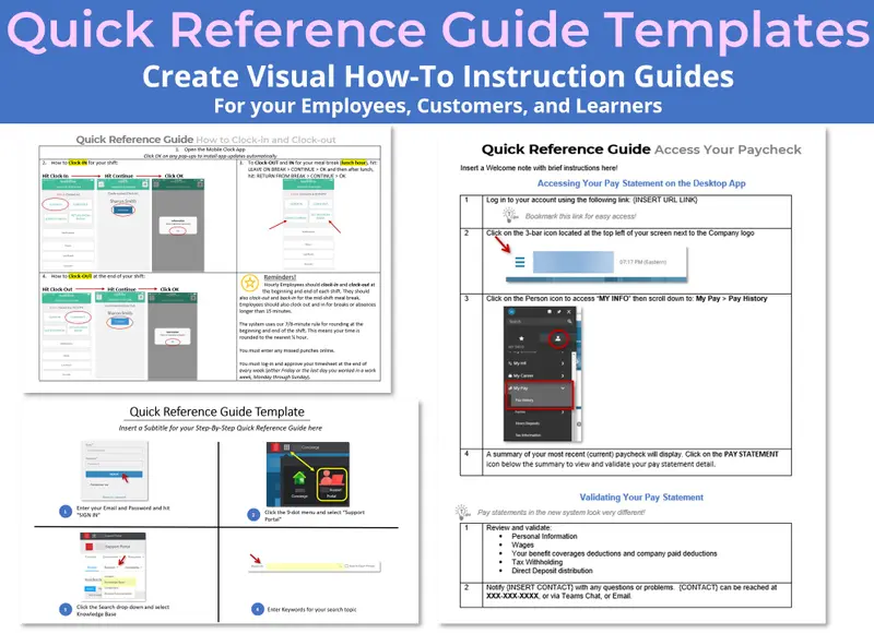 Quick Reference Guide Templates