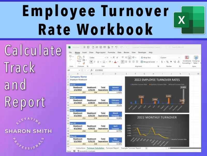 Employee Turnover Rate Excel Workbook